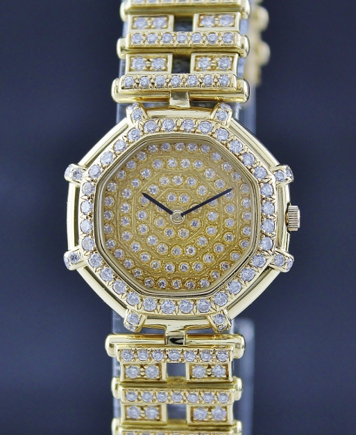 (image for) 100% ORIGINAL 18K YELLOW GOLD GERALD GENTA FULL DIAMOND WATCH